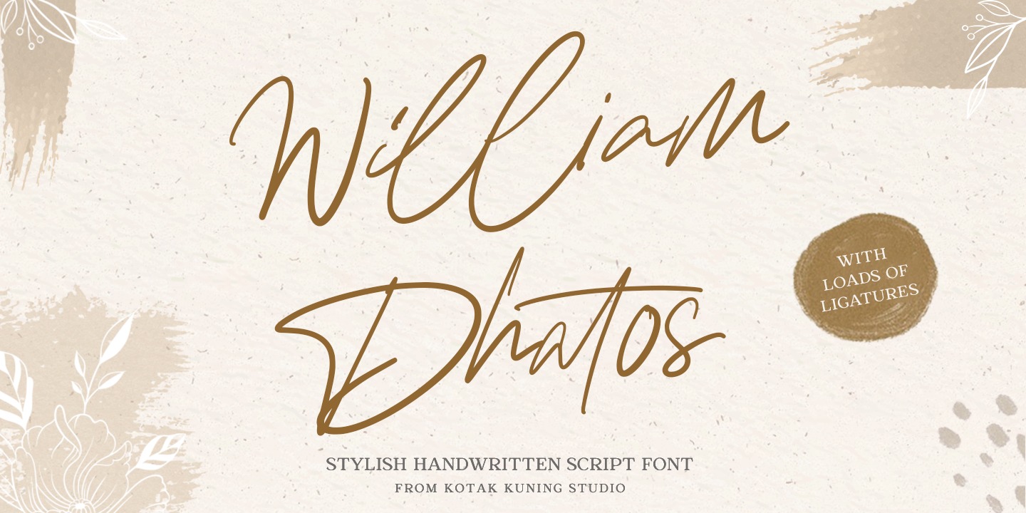 Пример шрифта William Dhatos Regular